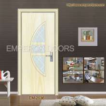 Wpvc porte, porte PVC vitrée, porte placage de PVC, porte en bois MDF